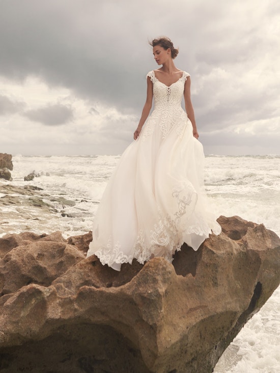 Sottero and Midgley Jada Sophisticated Sheath Wedding Dress with Detachable Overskirt 21SC405 Alt1