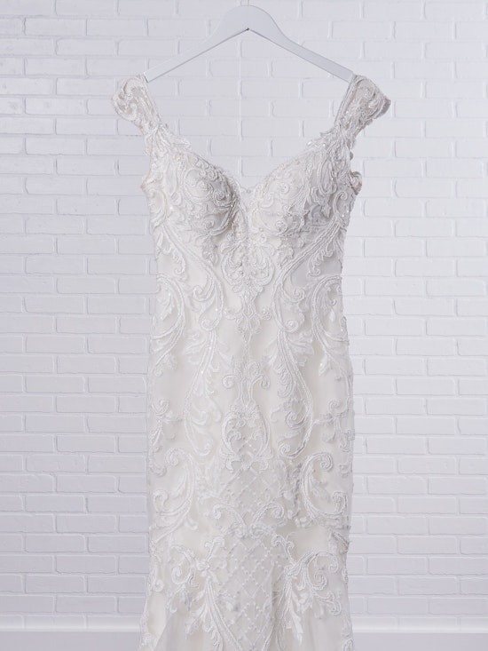 Sottero and Midgley Jada Sophisticated Sheath Wedding Dress with Detachable Overskirt 21SC405 Color1