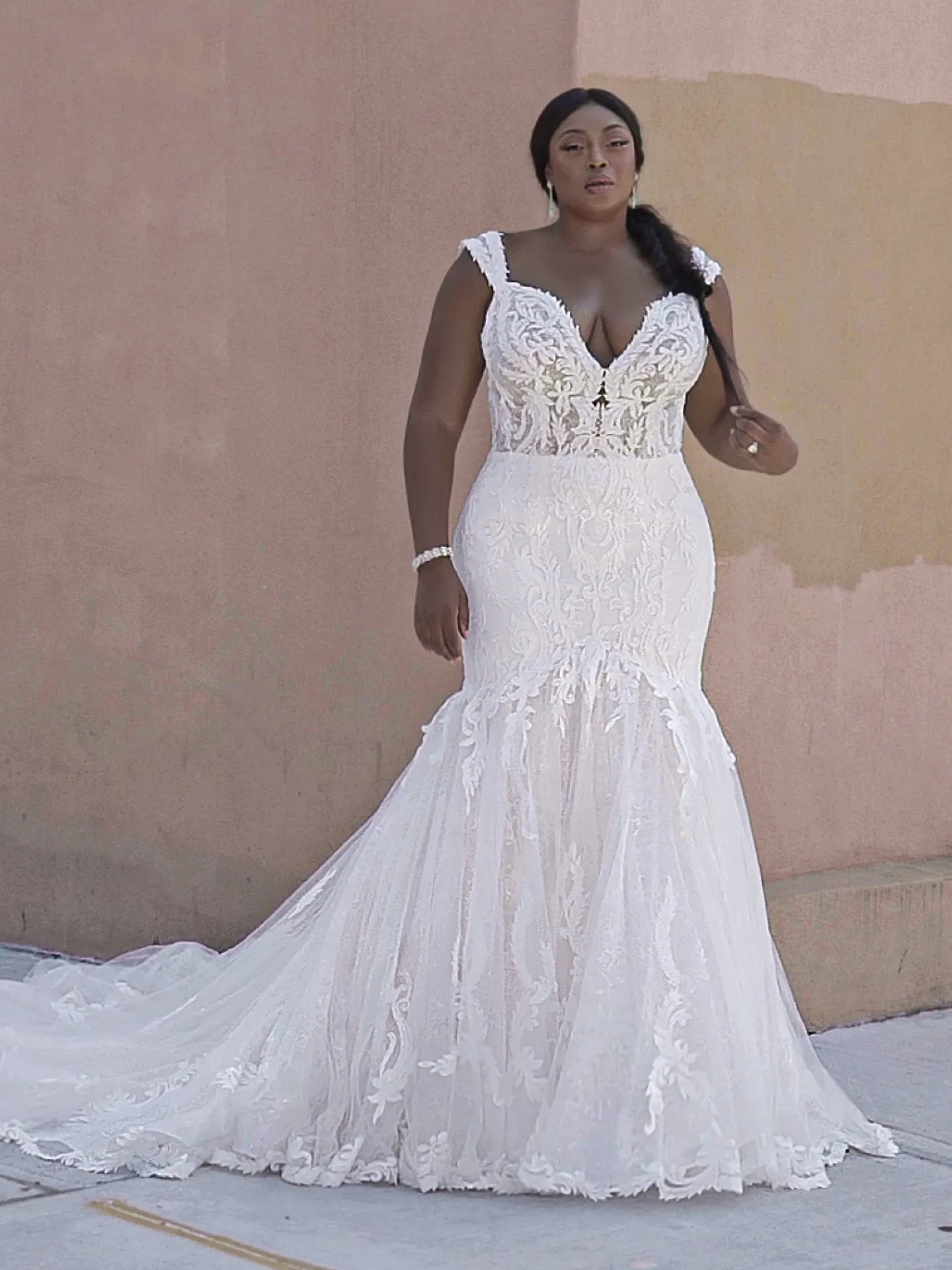 Sottero and Midgley Joss Romantic Cap-Sleeve Mermaid Wedding Dress 21SC376 Curve-Alt6