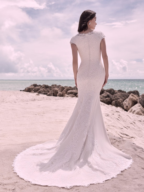 Sottero and Midgley Kevyn Leigh Modest Cap-Sleeve Vintage Wedding Dress 21SC412 Alt2