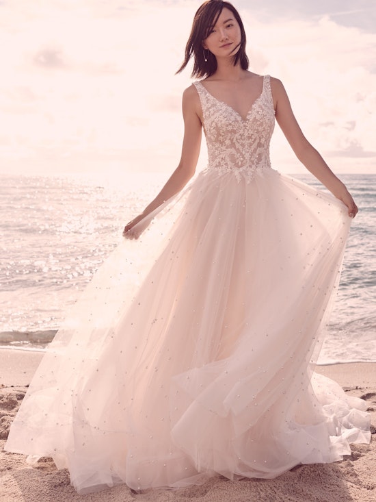 Sottero and Midgley Pierce Princess Pearl Tulle A-line Wedding Dress  21SV396 Alt2