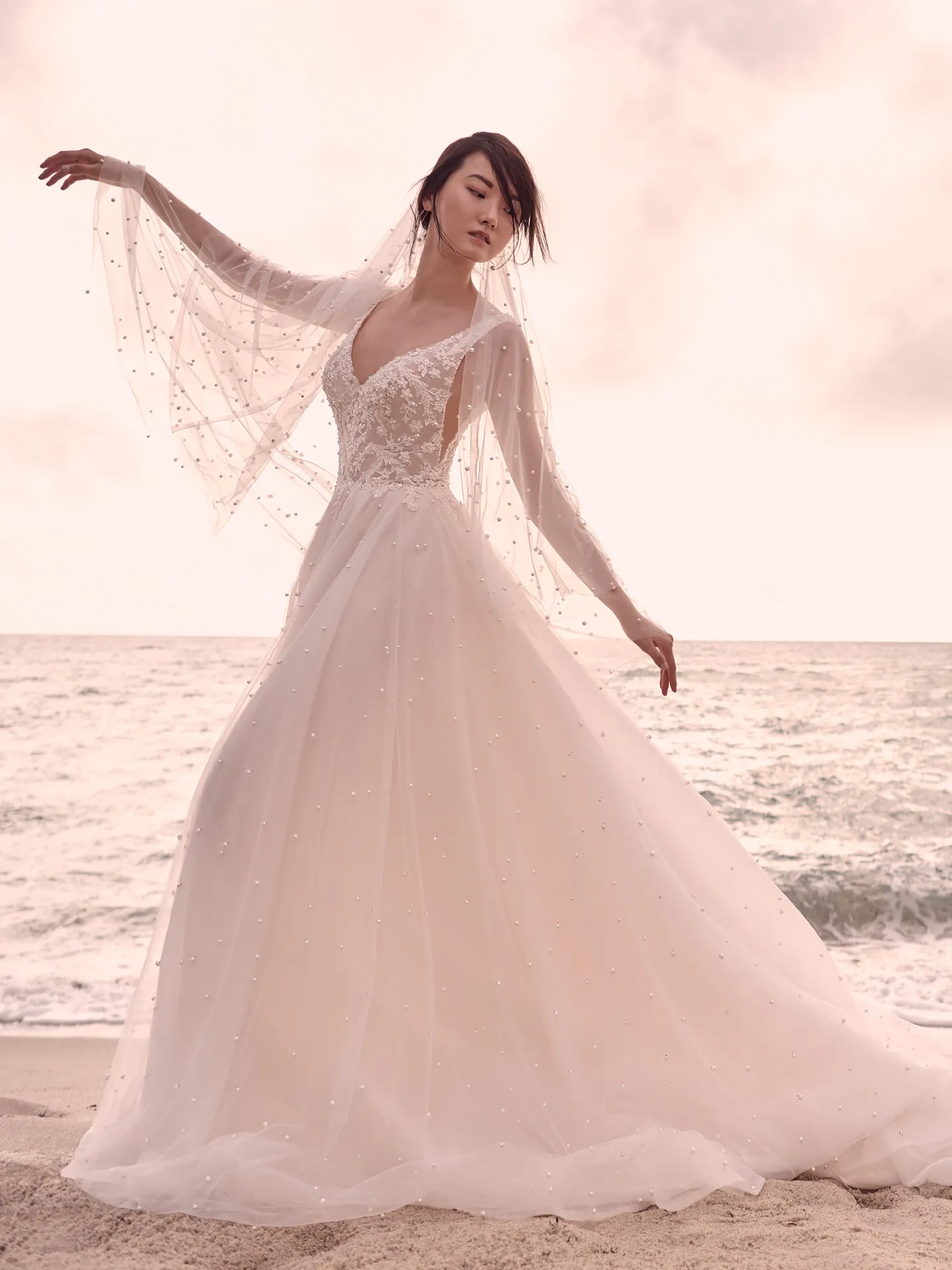 Sottero and Midgley Pierce Princess Pearl Tulle A-line Wedding Dress 21SV396 Alt5
