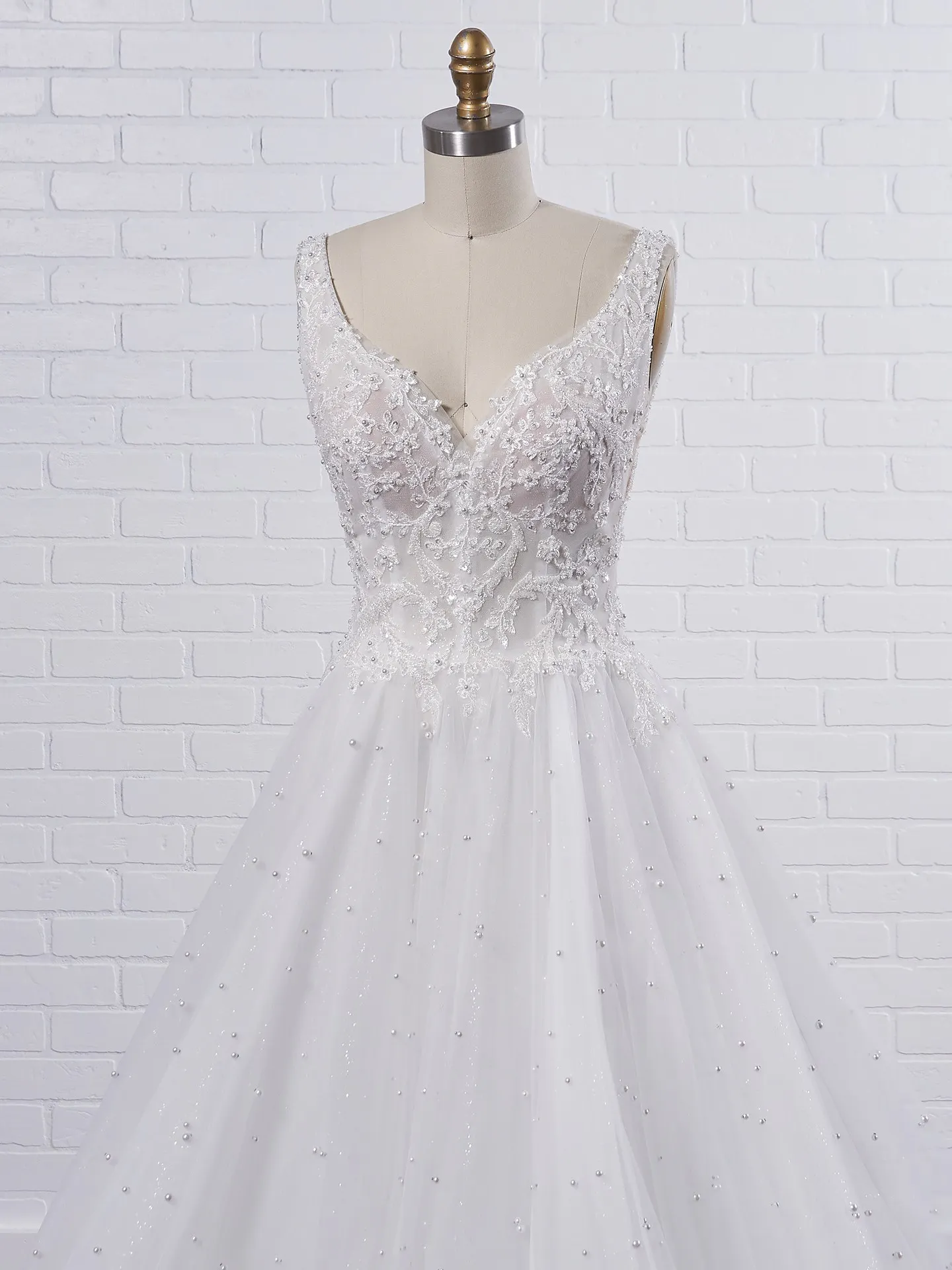 Sottero and Midgley Pierce Princess Pearl Tulle A-line Wedding Dress 21SV396 Color1