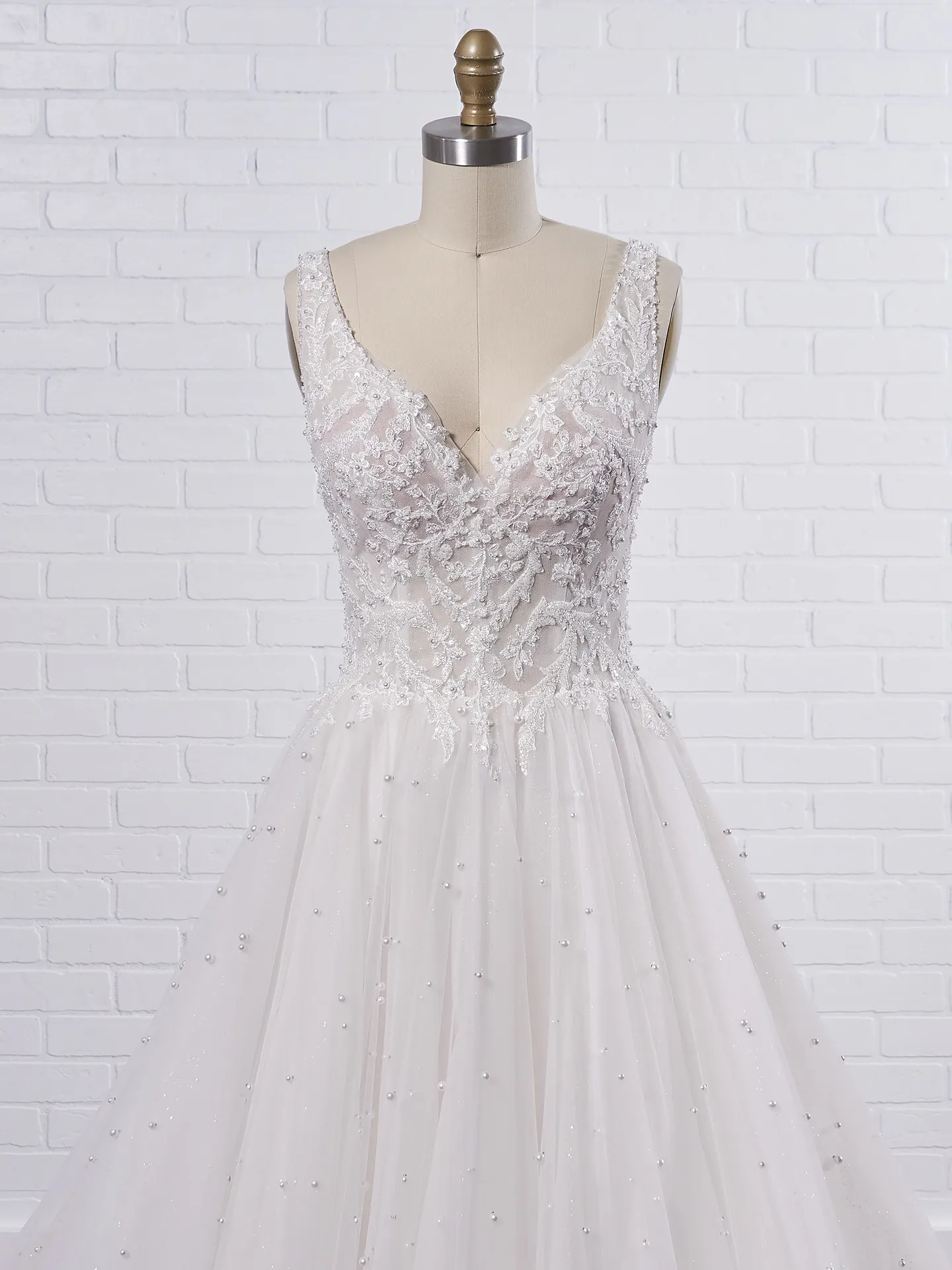 Sottero and Midgley Pierce Princess Pearl Tulle A-line Wedding Dress 21SV396 Color2