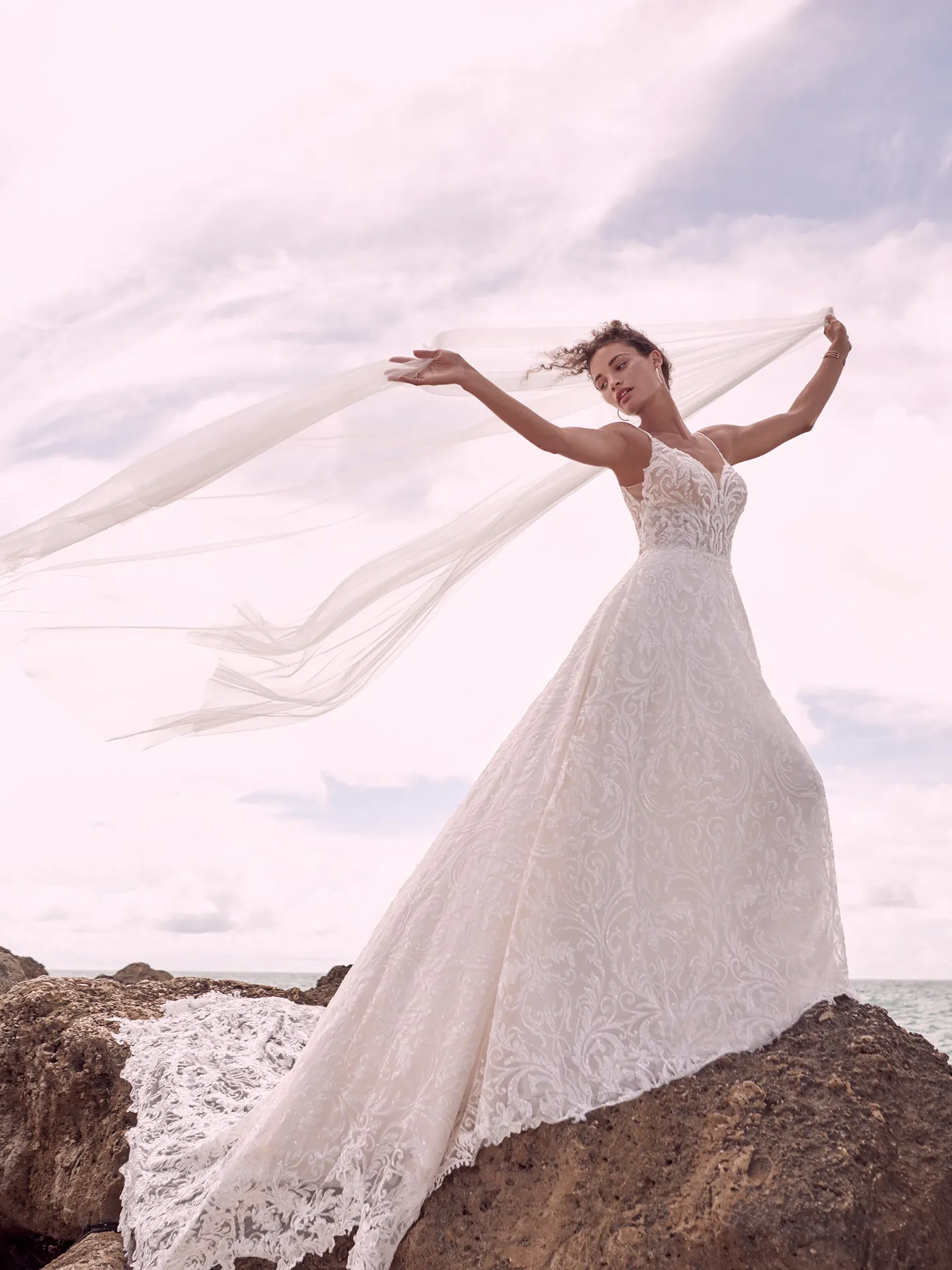 Sottero and Midgley Presley Unique Sparkly Lace A-line Wedding Gown 21SC406 Alt2