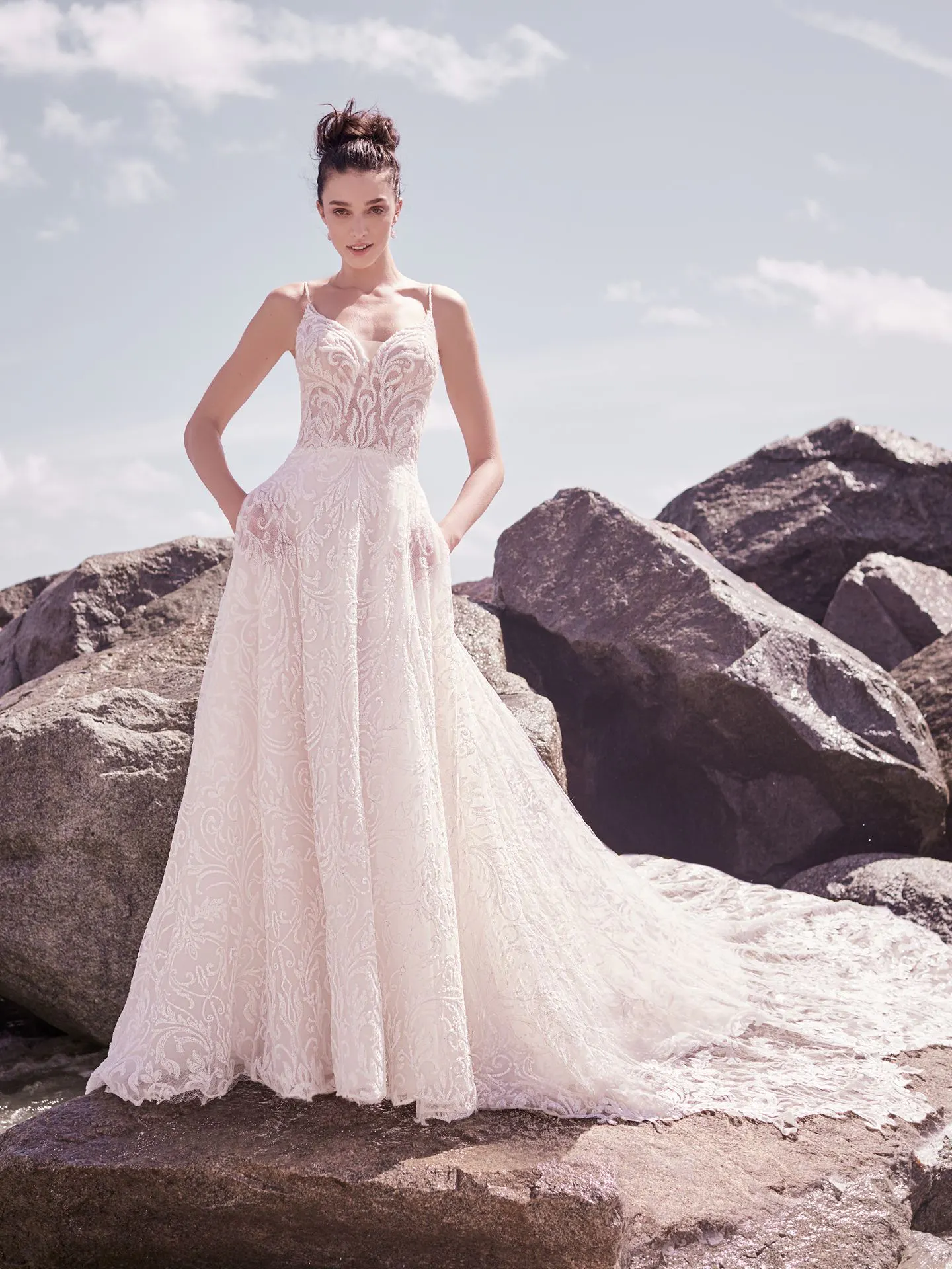 Sottero and Midgley Presley Unique Sparkly Lace A-line Wedding Gown 21SC406 Alt4