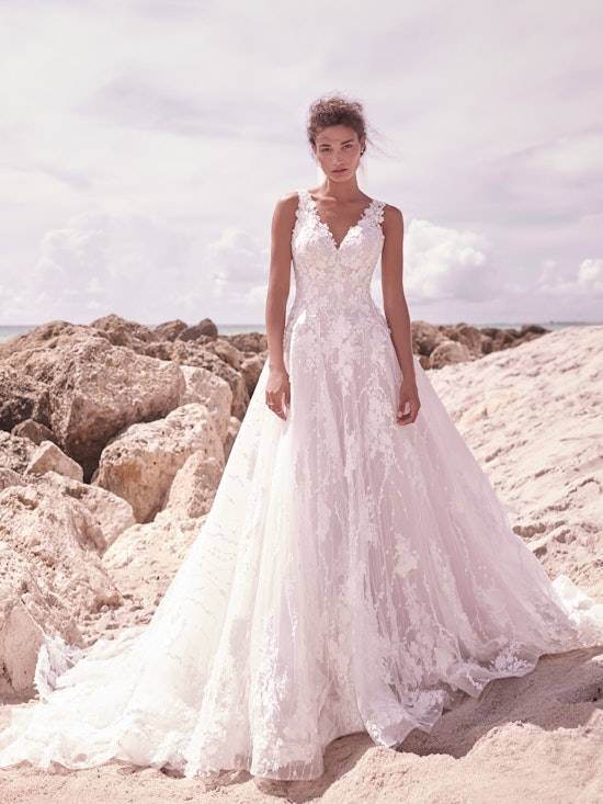 Sottero and Midgley Reeve 3-D Floral Lace Ball Gown Wedding Dress 21SC430 Alt1