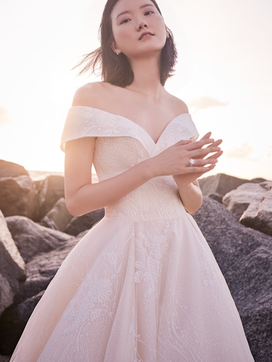 Sottero and Midgley Thomas Off-the-Shoulder Ball Gown Wedding Dress with Portrait Neckline 21SZ372 Alt4