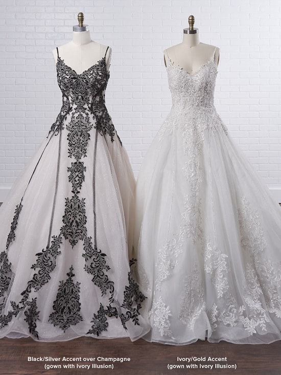 Sottero and Midgley Santiago Black lace A-line wedding dress for the nontraditional bride 20SC708 Color3