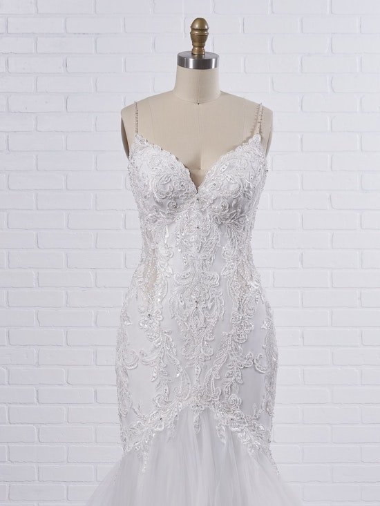 Maggie Sottero Halle Curve-hugging beaded lace mermaid wedding gown with side cut outs 21MC385 Color1