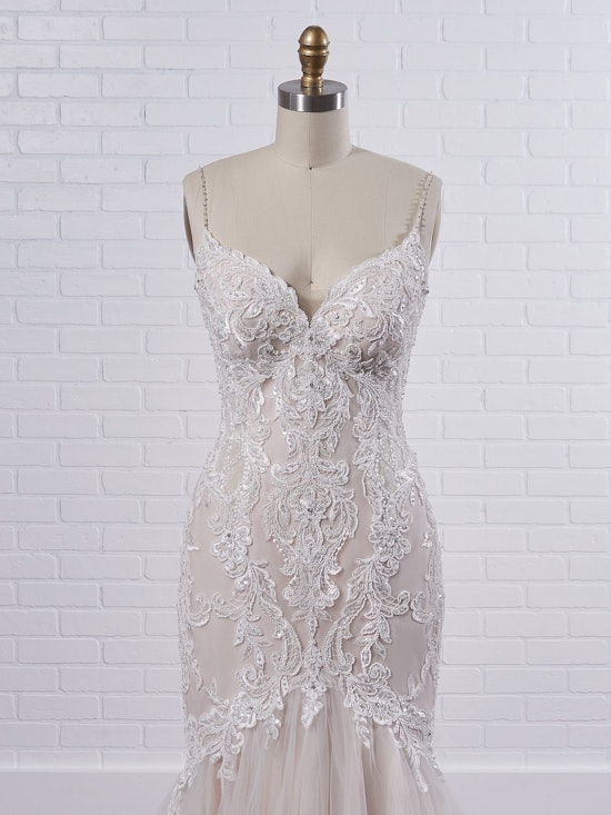 Maggie Sottero Halle Curve-hugging beaded lace mermaid wedding gown with side cut outs 21MC385 Color2
