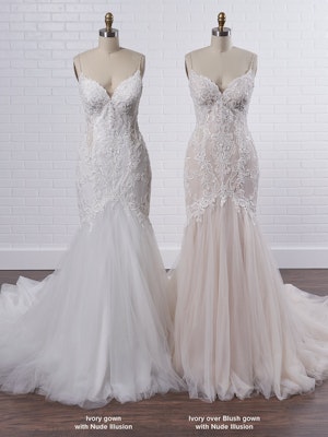 Maggie Sottero Halle Curve-hugging beaded lace mermaid wedding gown with side cut outs 21MC385 Color3