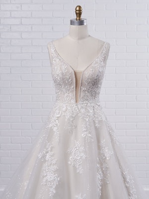 Maggie Sottero Leticia Lynette Plus Size Romantic A-line bridal gown with a soft and feminine skirt 21MK394B Color2