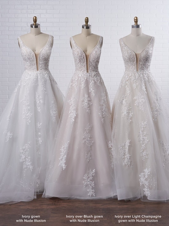 Maggie Sottero Leticia Lynette Plus Size Romantic A-line bridal gown with a soft and feminine skirt 21MK394B Color4