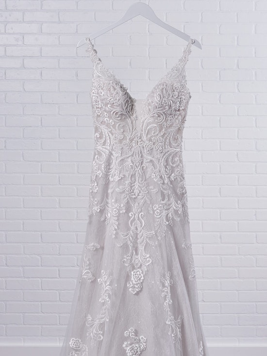 Maggie Sottero Johanna Illusion lace sleeve A-line wedding gown inspired by modern royalty 21MS349 Color3