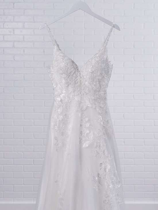 Rebecca Ingram Ellen Nature-inspired ball gown wedding dress in sparkly tulle layers 21RC393 Color1