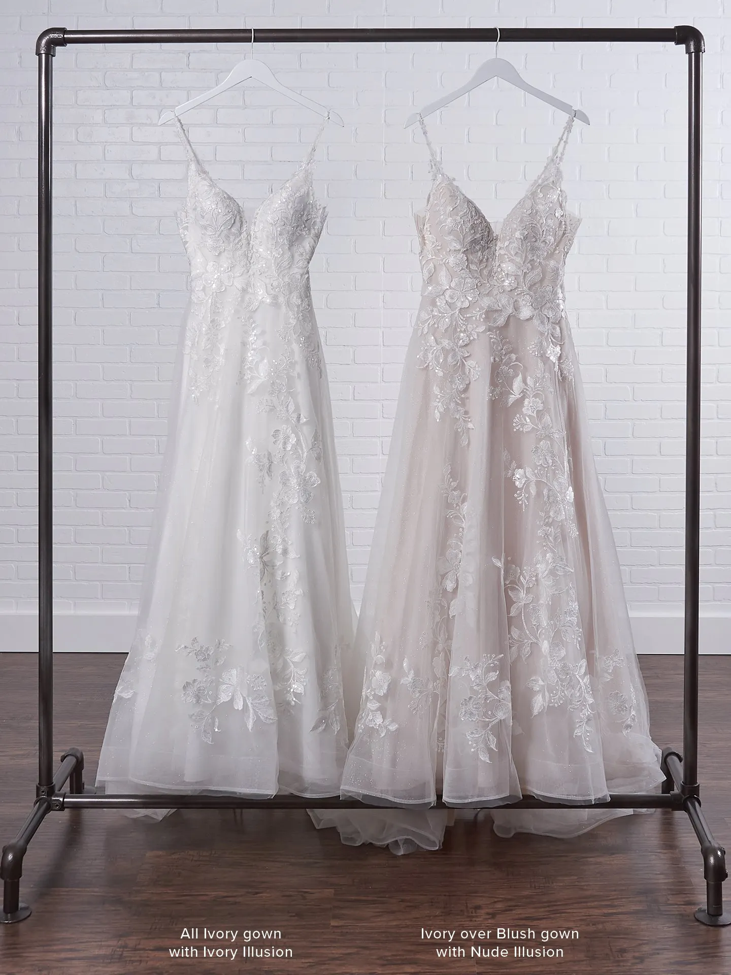 Rebecca Ingram Ellen Nature-inspired ball gown wedding dress in sparkly tulle layers 21RC393 Color3