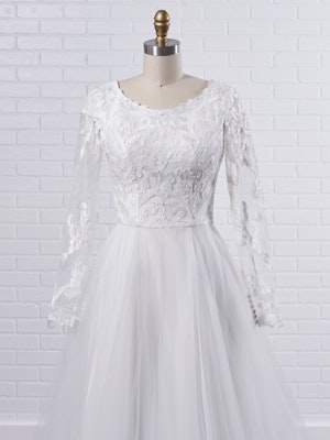 Rebecca Ingram Carrie Leigh Modest long sleeve princess wedding gown in dreamy and airy layers 21RS346 Color1