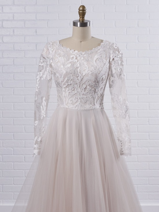 Rebecca Ingram Carrie Leigh Modest long sleeve princess wedding gown in dreamy and airy layers 21RS346 Color2