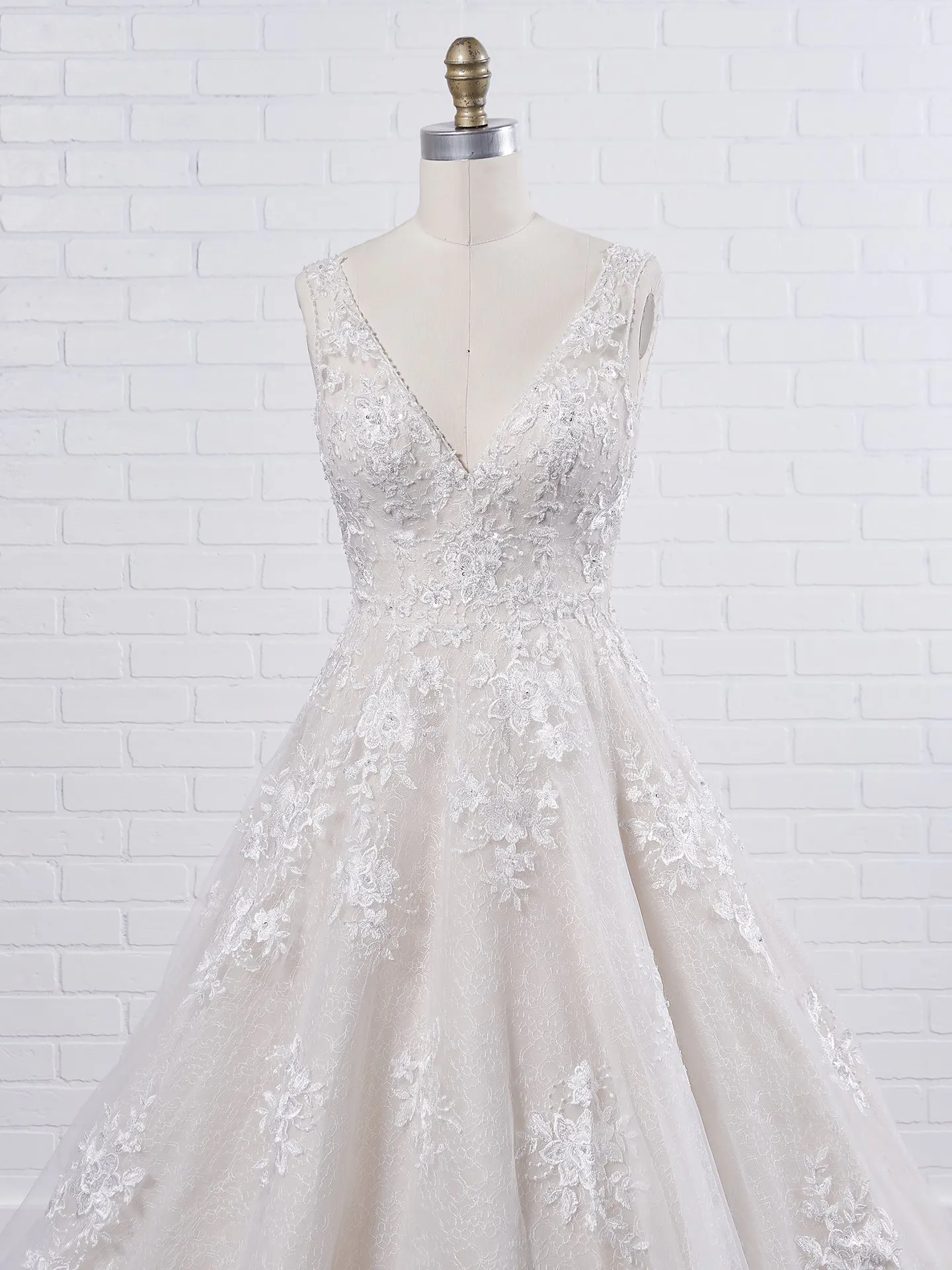 Maggie Sottero Meryl Lynette A lace bridal ball gown wedding dress with a touch of vintage-inspired glamour 7MS339MC Color2