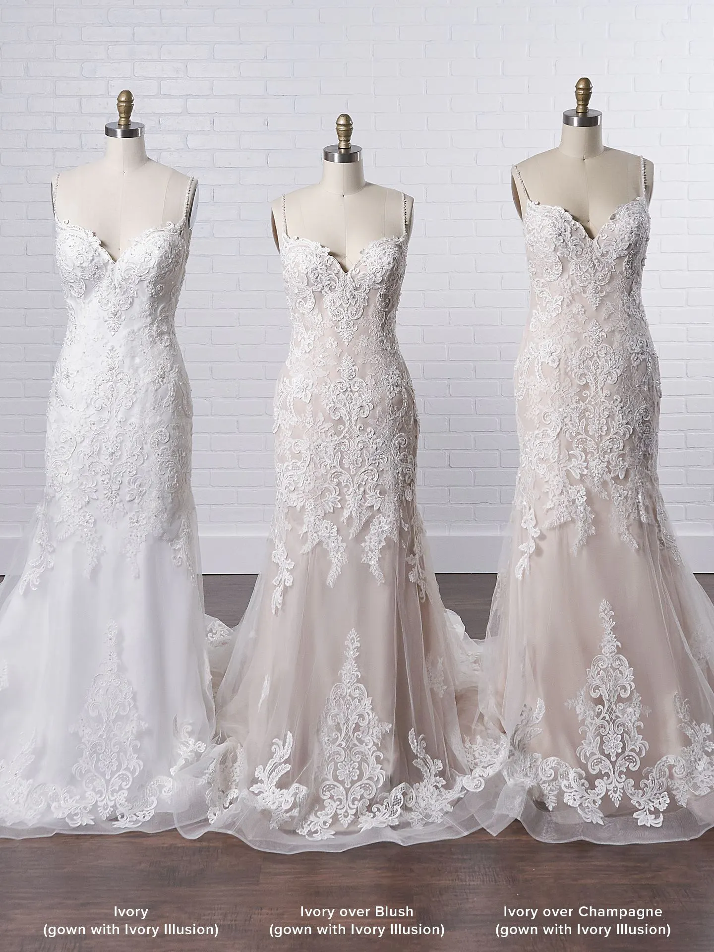 Maggie Sottero Glorietta Elegant fit-and-flare bridal dress featuring eye-catching lace motifs 9MC882 Color4