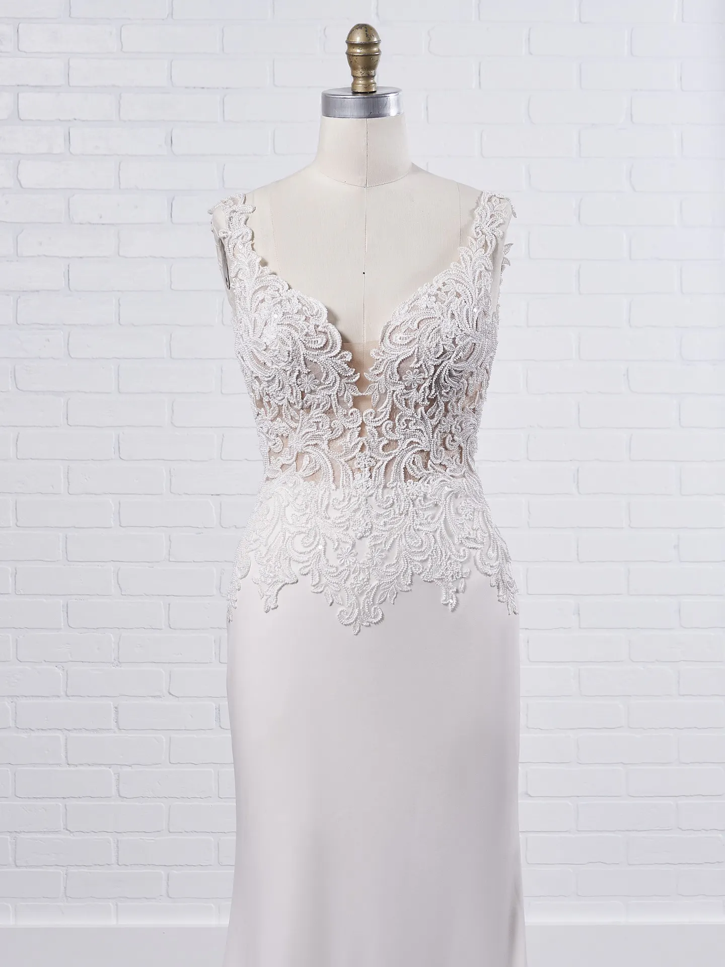 Maggie Sottero Kelsey A lace and crepe sheath dress, straight from an especially stylish fairytale 9MS119 Color2
