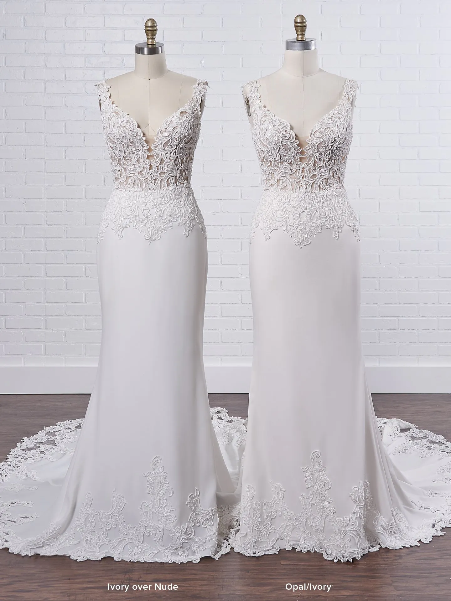 Maggie Sottero Kelsey A lace and crepe sheath dress, straight from an especially stylish fairytale 9MS119 Color3