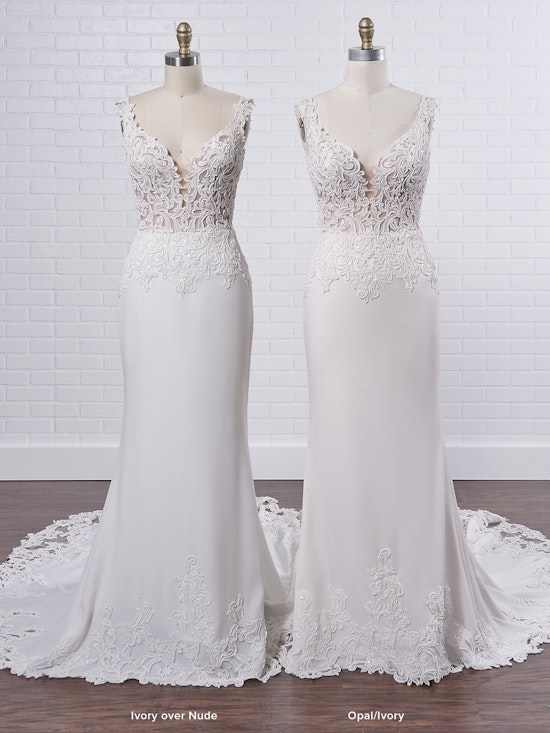 Maggie Sottero Kelsey A lace and crepe sheath dress, straight from an especially stylish fairytale 9MS119 Color3