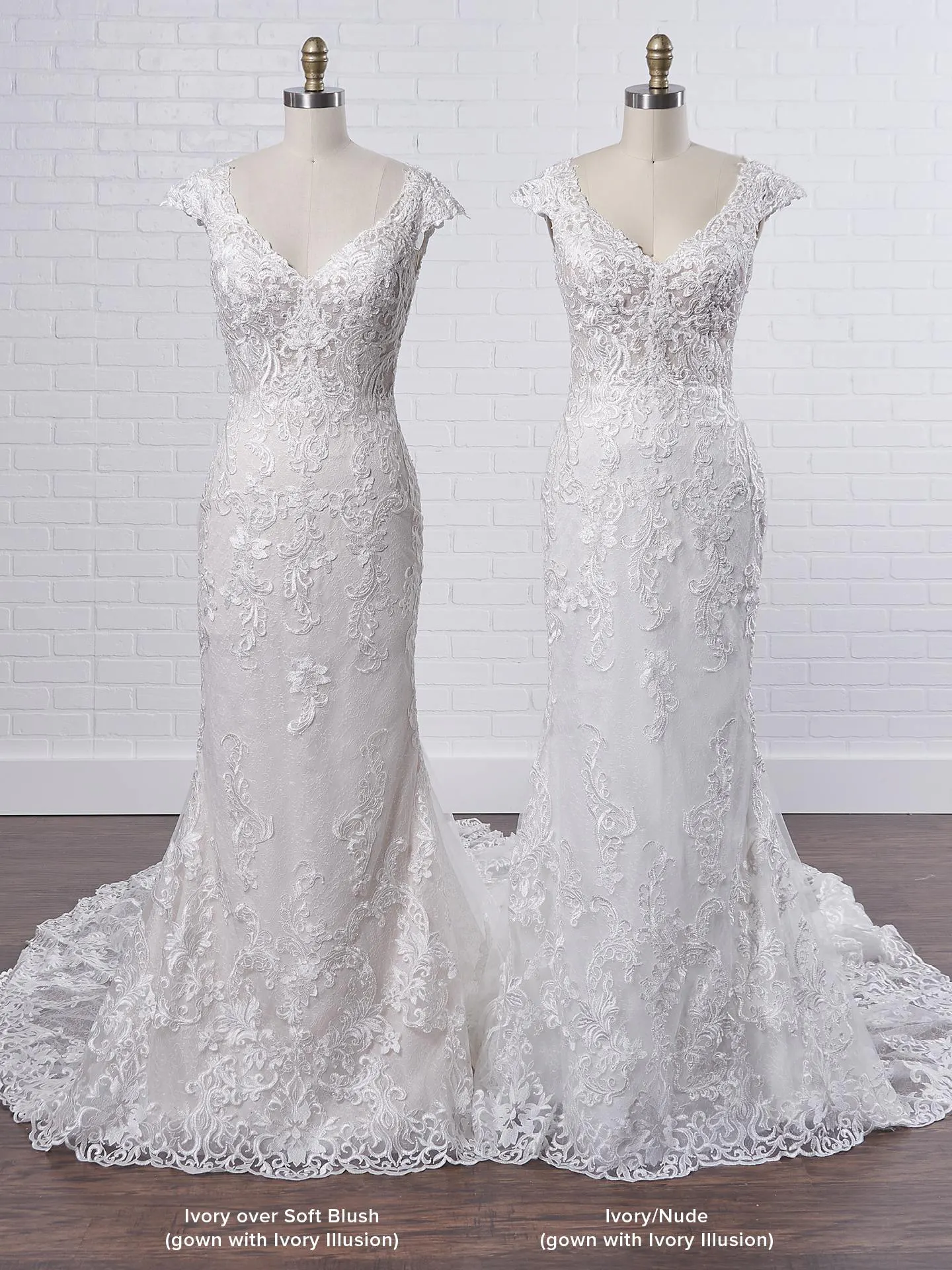 Maggie Sottero Celeste Delicate chic sheath wedding dress designed to flatter from all angles 9MS901 Color3