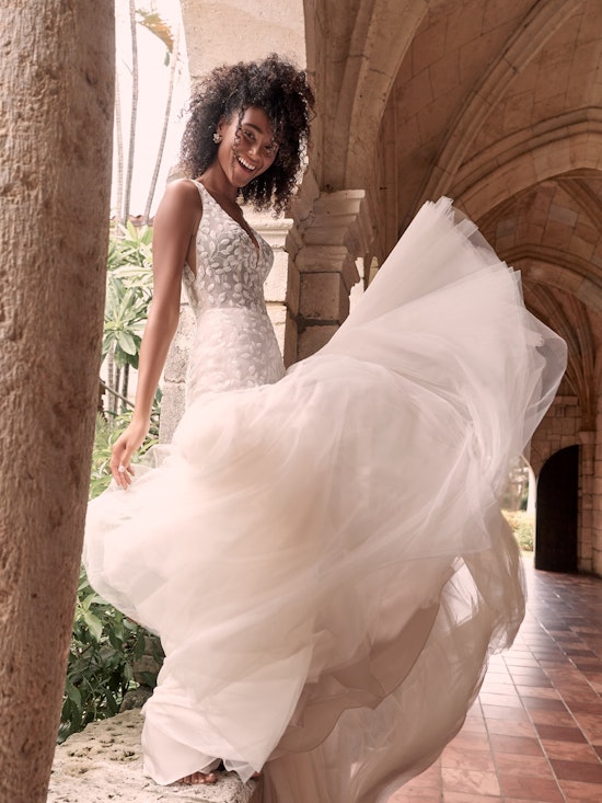 Maggie Sottero Geneva Nature-inspired lace fit-and-flare wedding dress with shimmery motifs 21MZ401 Alt10