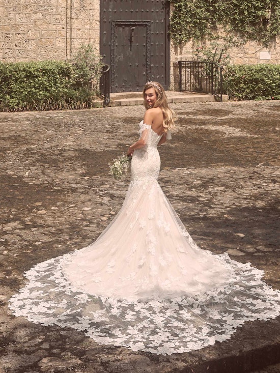Maggie Sottero Joelle Floral fit-and-flare bridal gown with detachable lace arm bands 21MW358 Alt6