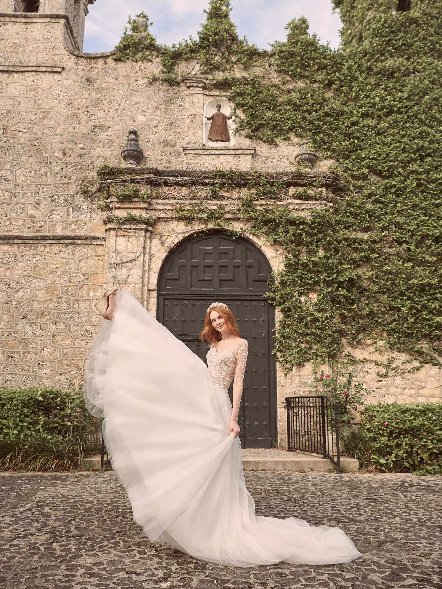 Maggie Sottero Rosette Pearl long sleeve ball gown wedding dress with exquisite beading 21MS356 Alt8