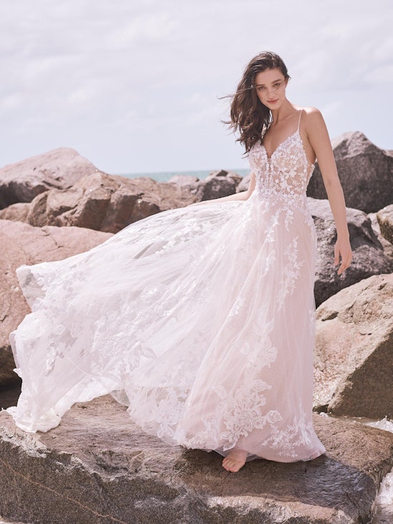 Sottero and Midgley Marlow Romantic keyhole back wedding dress in an A-line silhouette 21SC429 Alt7