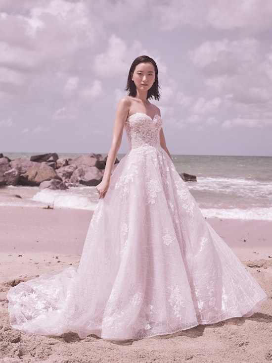 Sottero and Midgley Parker Strapless boho princess wedding dress in shimmery lace 21SS419 Alt11