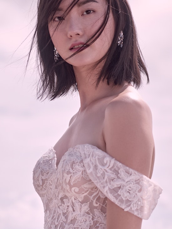 Sottero and Midgley Parker Strapless boho princess wedding dress in shimmery lace 21SS419 Alt9