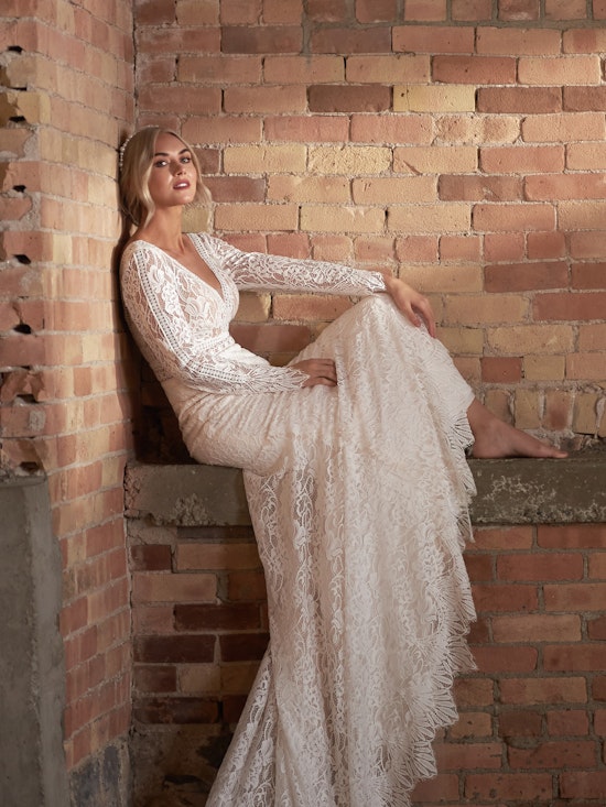 Drita Unique Boho Lace Wedding Dress