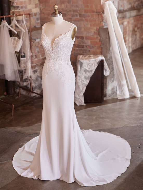 Anya Gown, Beaded Spaghetti Strap Wedding Dress