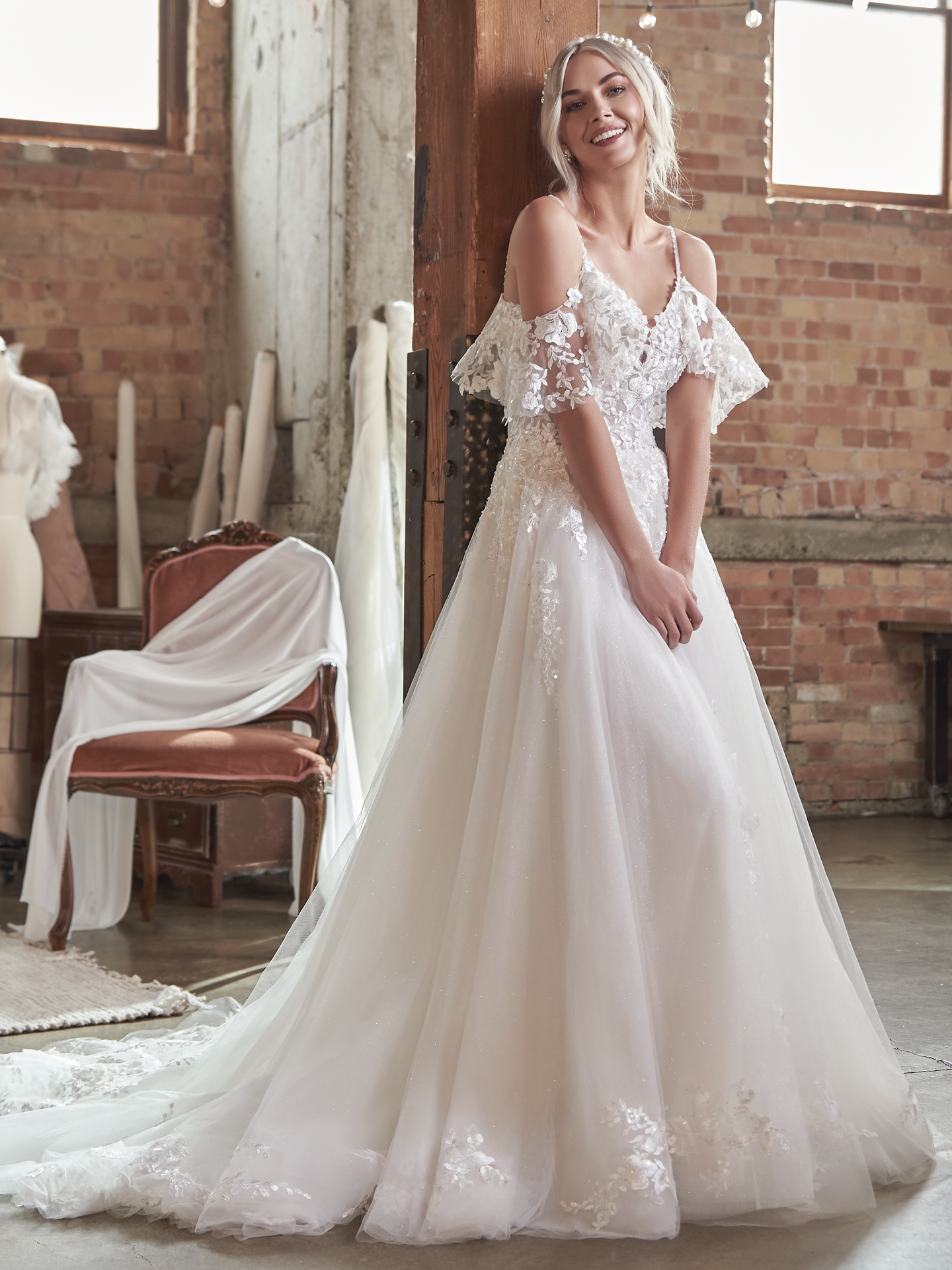 Pia 3 D Floral Lace Wedding Dress Maggie Sottero