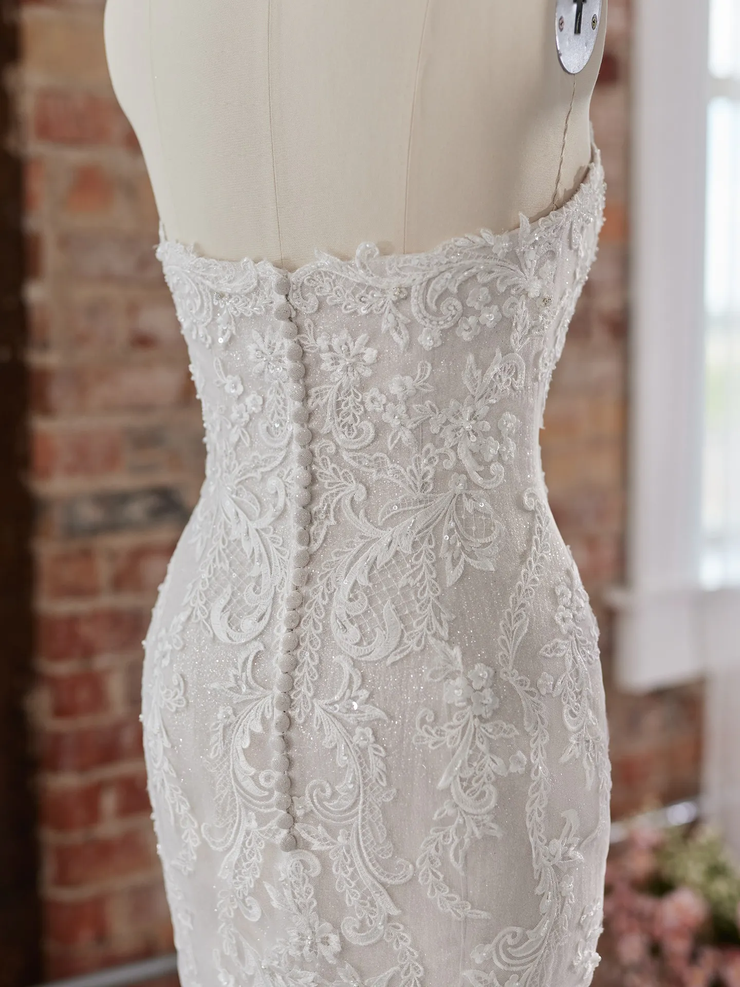 Maggie Sottero Frederique lace details back view
