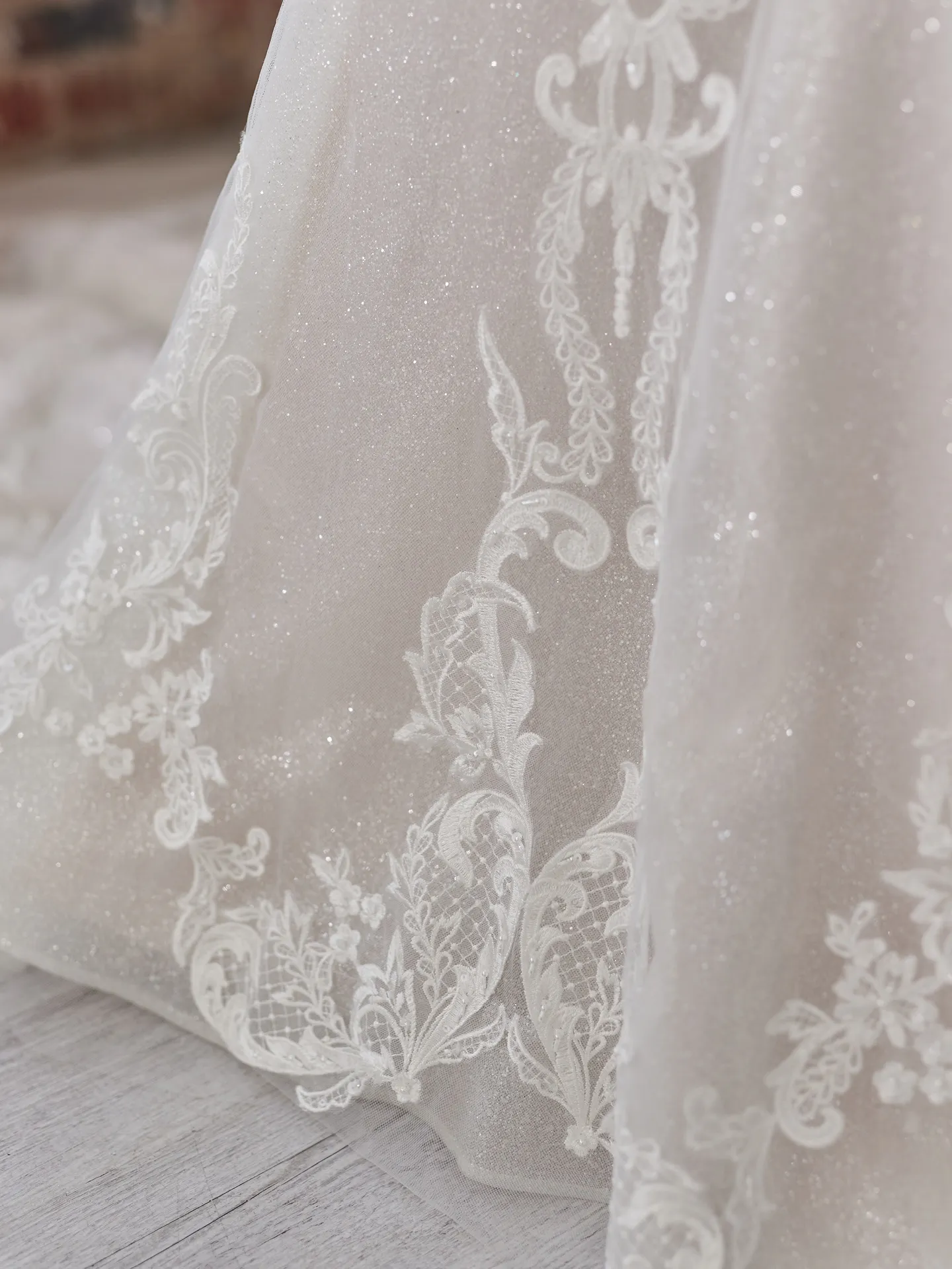 Maggie Sottero Frederique gown sparkle lace detail