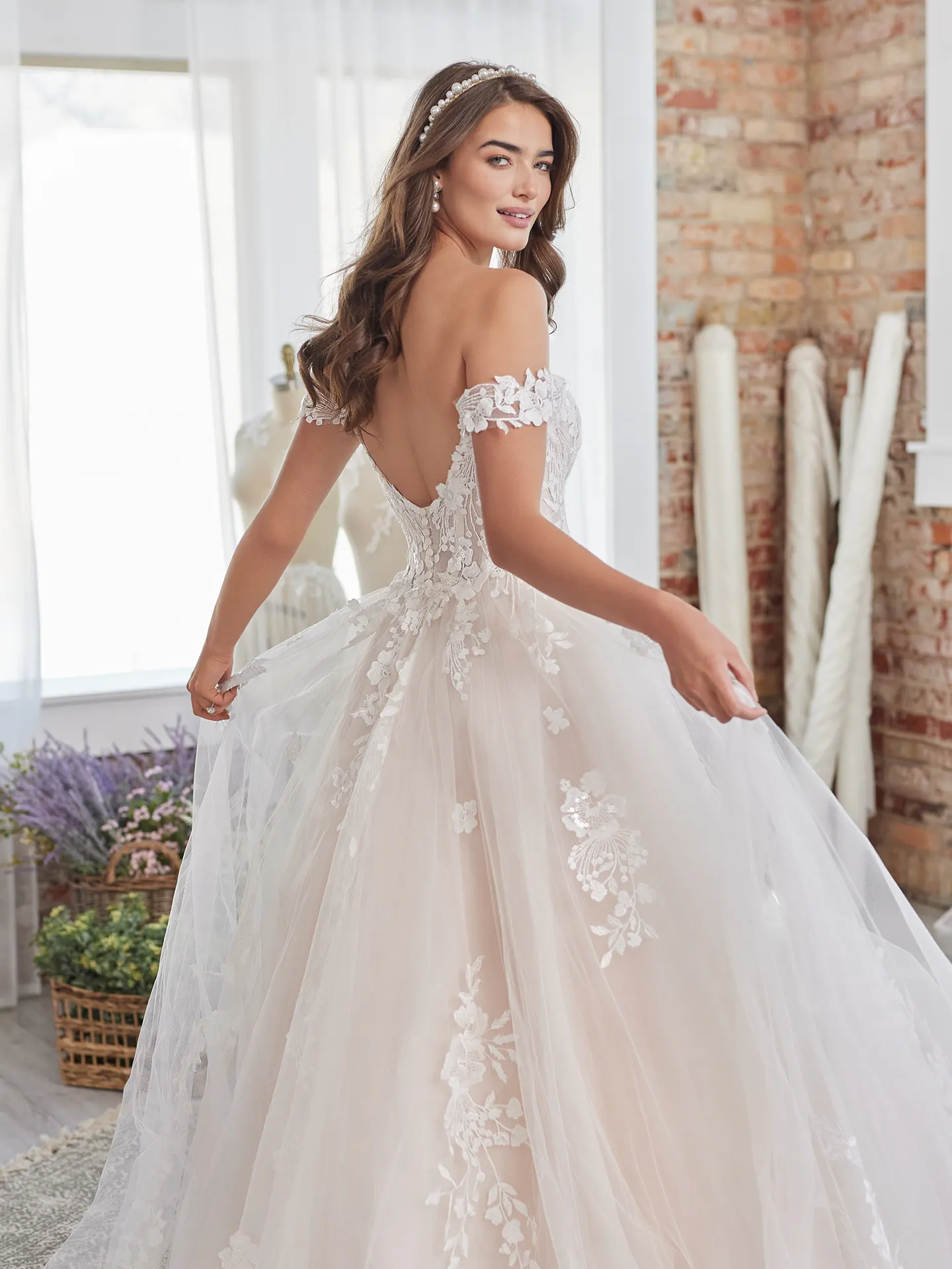 Maggie Sottero Harlem back view lace fairytale gown