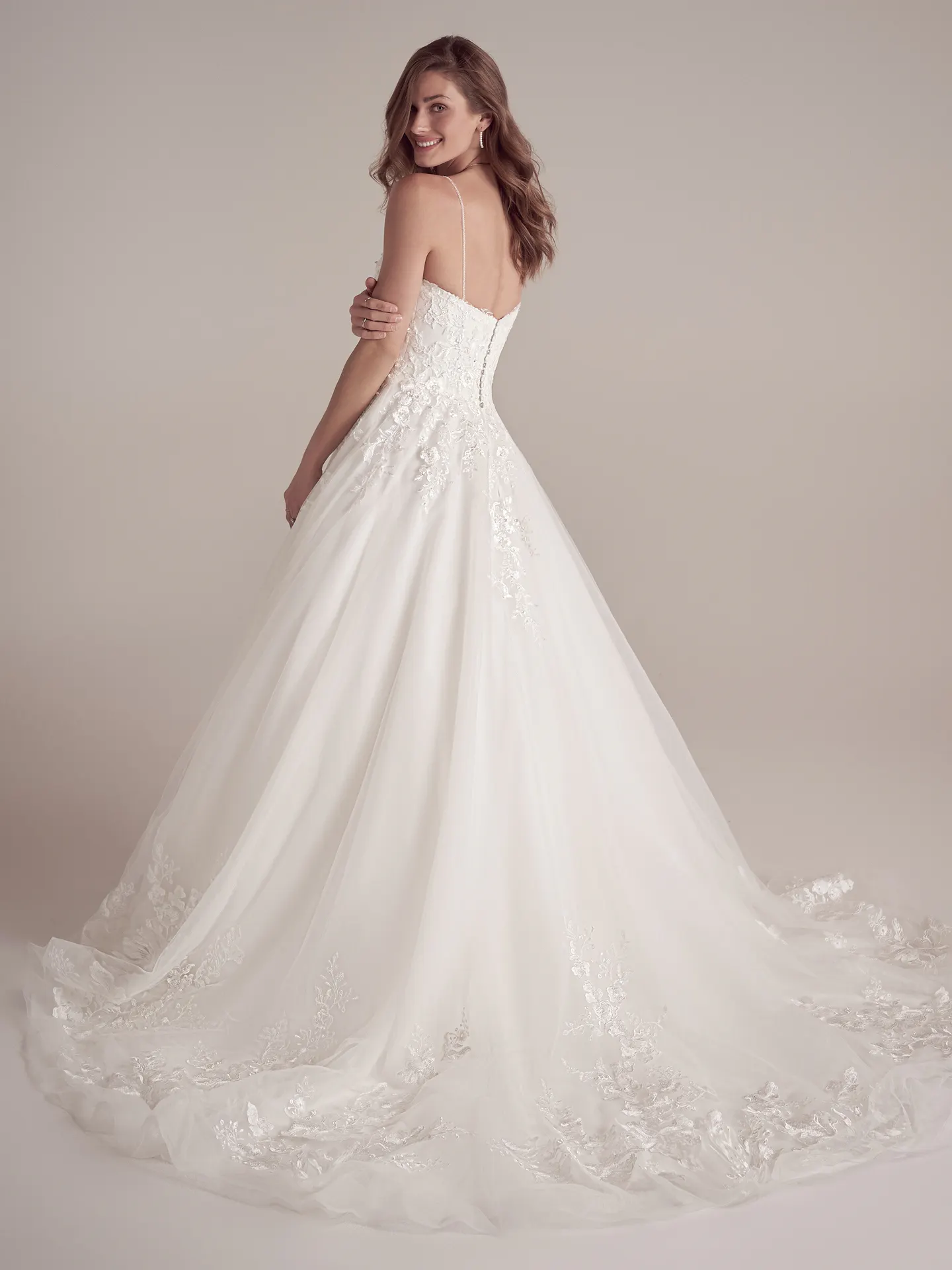 Maggie Sottero Casey sparkly ballgown back view