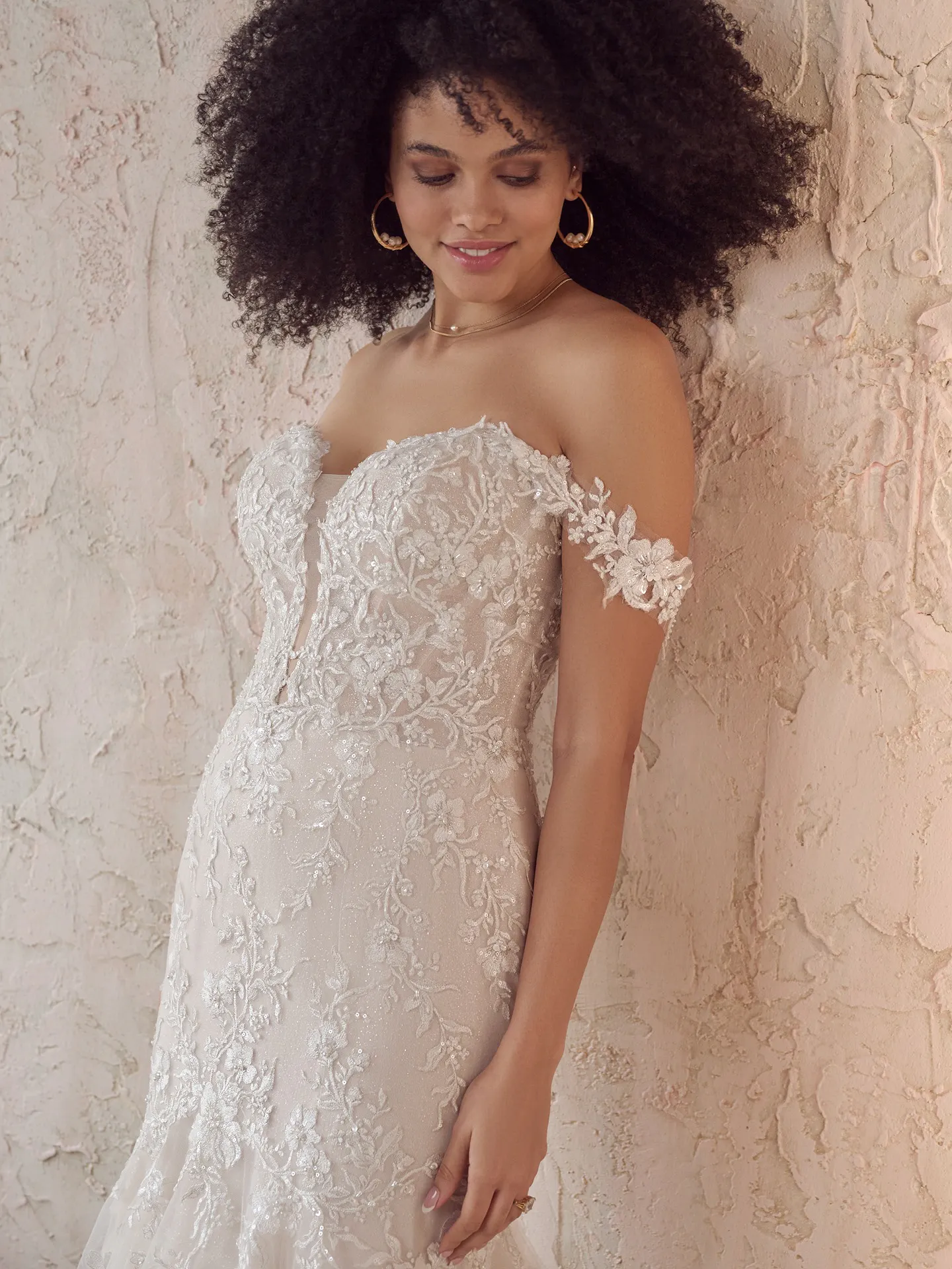 Maggie Sottero Lennon floral beaded mermaid gown front view