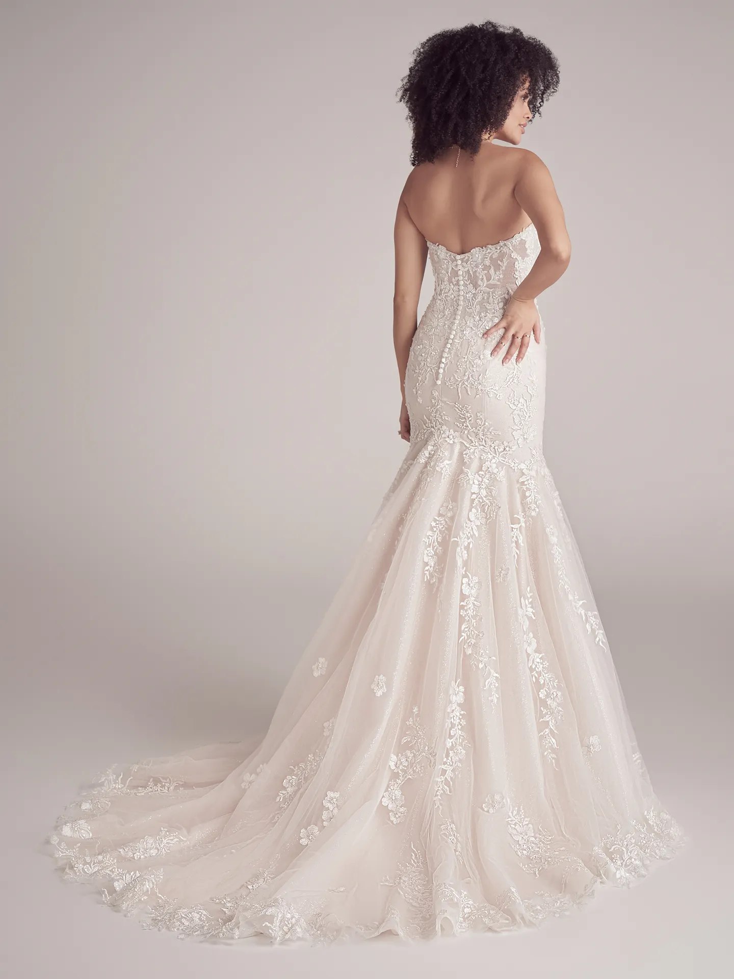 Maggie Sottero Lennon mermaid gown back view