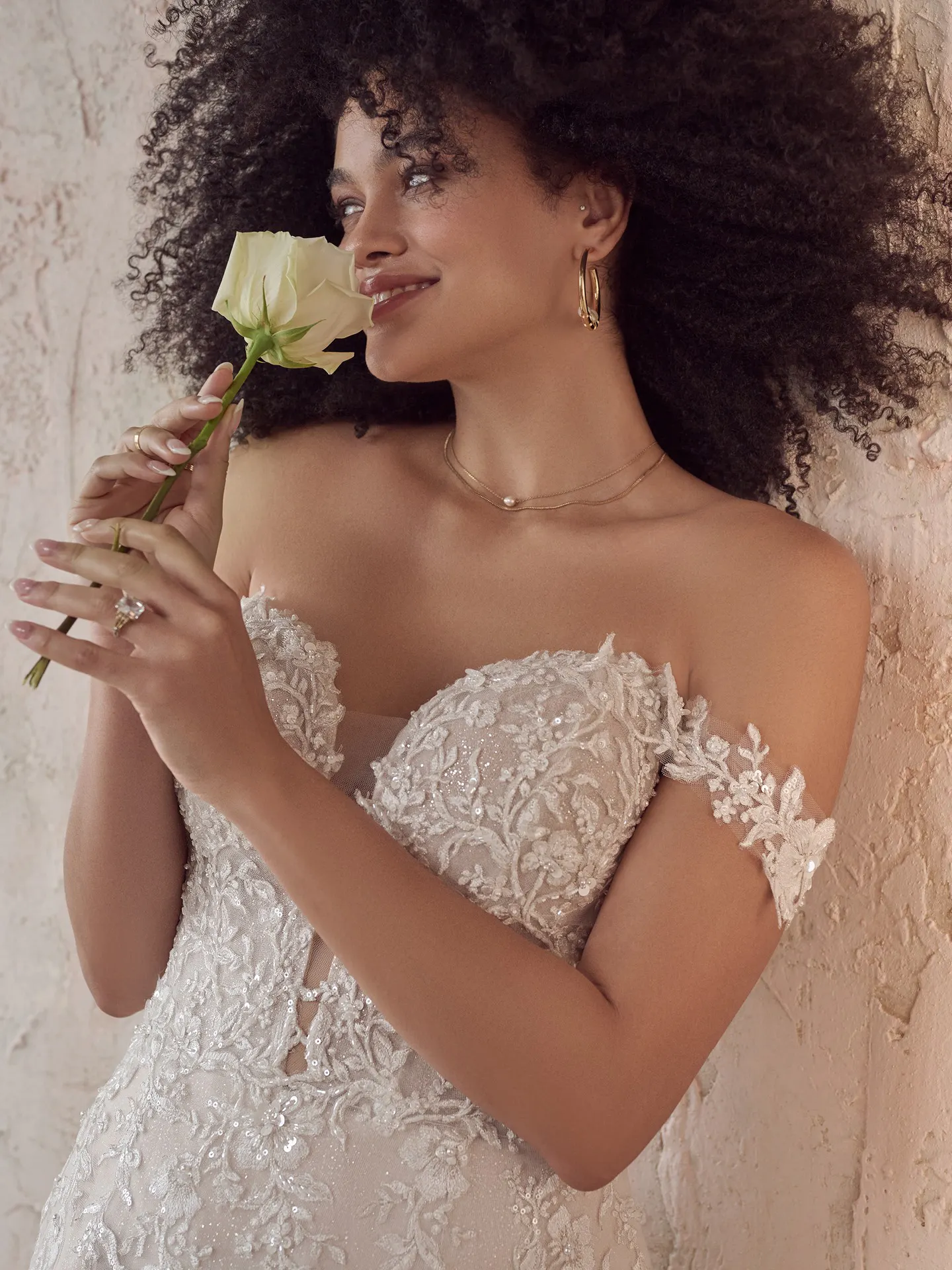 Maggie Sottero Lennon floral beaded mermaid gown front view