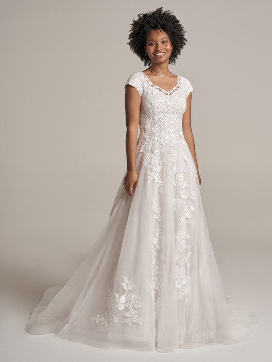 Rebecca Ingram A Line Wedding Dress Ellen Leigh 21RC393B01 Alt4