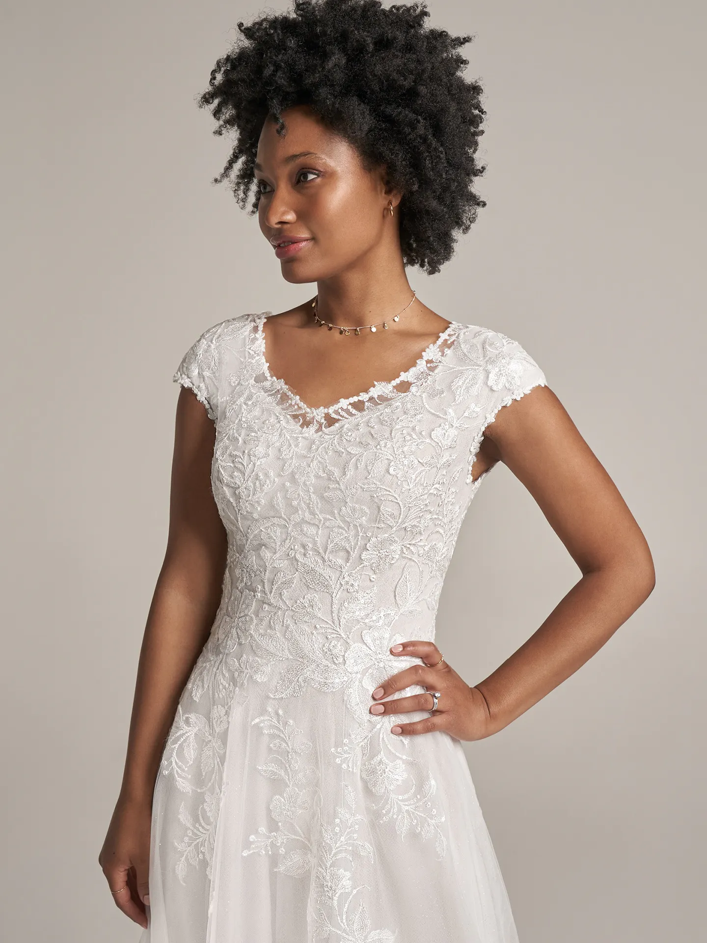 Rebecca Ingram A Line Wedding Dress Ellen Leigh 21RC393B01 Alt2