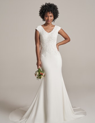 Rebecca Ingram Fit and Flare Wedding Dress Fleur Leigh 22RK540C01 Main
