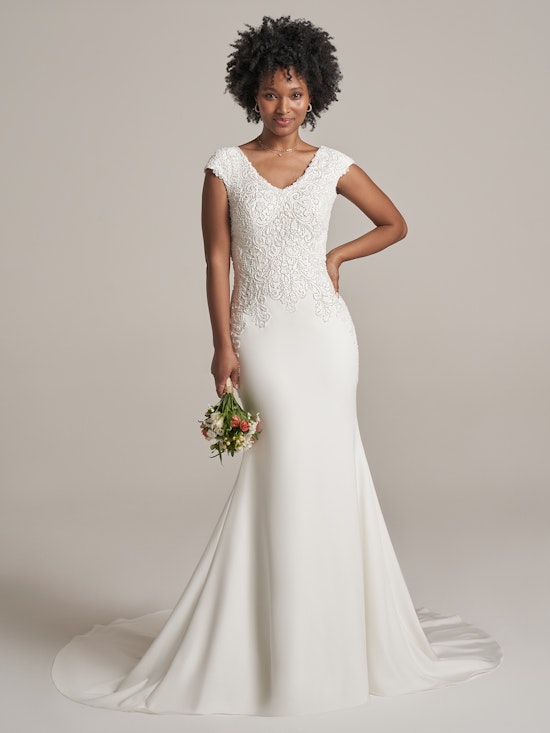 Rebecca Ingram Fit and Flare Wedding Dress Fleur Leigh 22RK540C01 Main