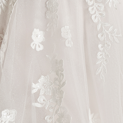 Ingrid Lynette Cottage-Core Tulle Plus Size Wedding Gown